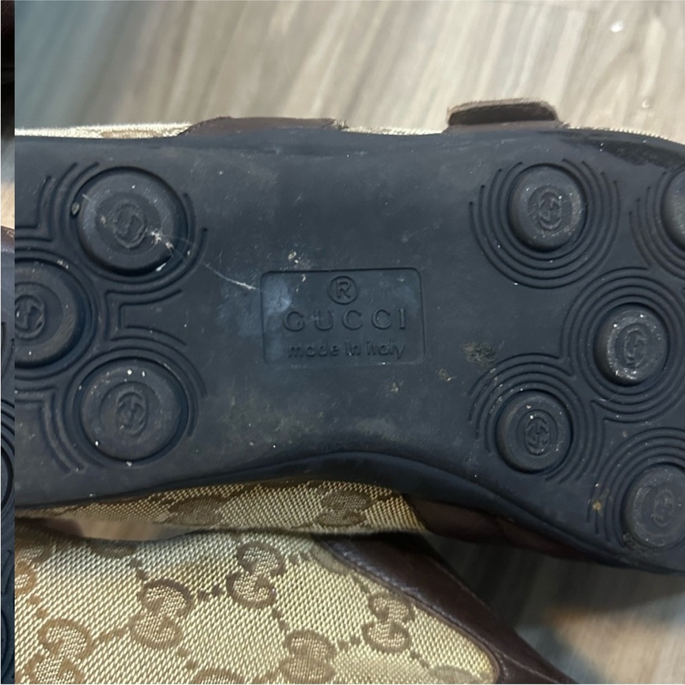 Gucci Brown and Tan Monogram Sneakers - Picture 7 of 9